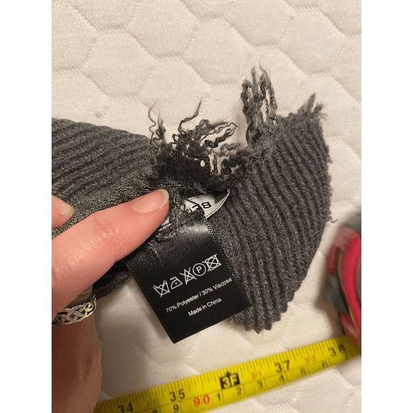 Bella Ballou Women Ribbed Gauze Scarf Gray - Picture 3 of 4